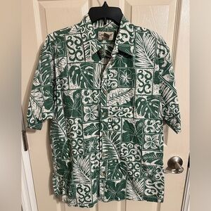 Cooke Street Honolulu Tropical Vibes Men's Patterned Casual Shirt, Green, Sz L